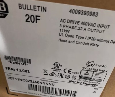 New Factory Sealed 20F11NC022JA0NNNNN 753 AC Drive ABFree Shipping