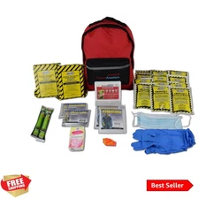 Red 72-Hour Emergency Kit for 2 - First Aid, Food & Water Supplies in Go-Bag