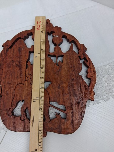 Vintage Holz geschnitzt asiatischer Wandbehang Laos Elefant - Bild 8 von 10