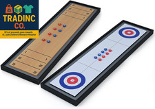 Shuffleboard and Curling 2 in 1 Board Game, Portable 2 Sided Tabletop Shuffle Bo
