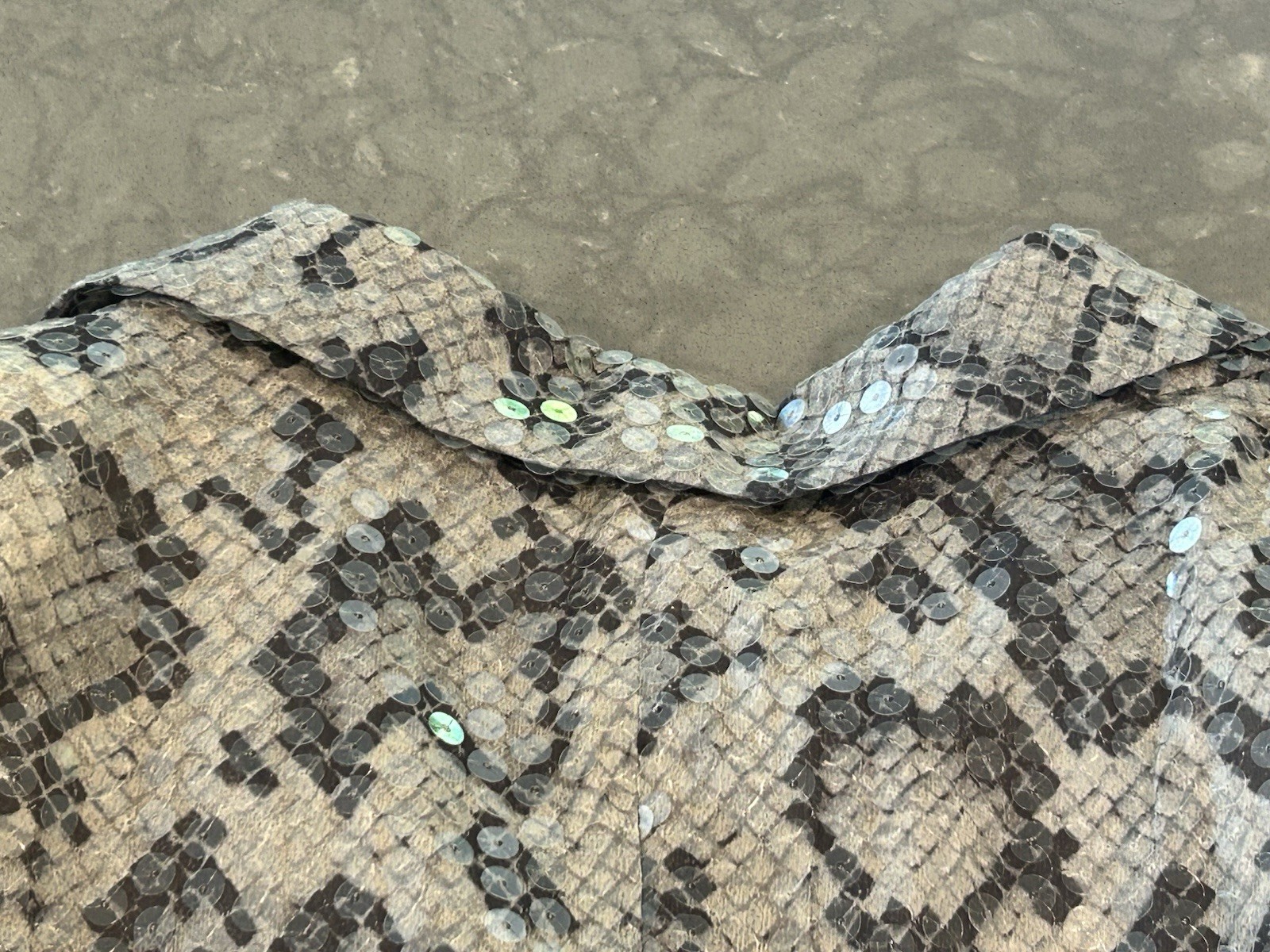 ESCADA Evening Jacket Womens 42 Python Print Sequ… - image 11