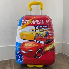Disney Pixar Cars Lightning McQueen Rolling Suitcase Luggage Kids Travel Hard