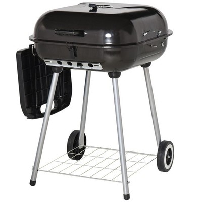 22in Lightweight Charcoal Grill with Foldable Shelf and Handle