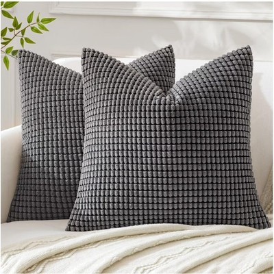 Grau Kissenhüllen 40x40 cm 2er Set   Chic und einfach zu reinigen für jeden Raum