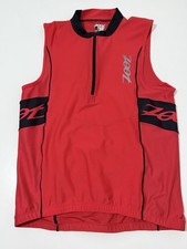 Zoot Men  s Performance Tri Sleeveless Cycling Jersey 3-pocket Red Medium