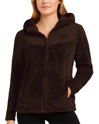 Reebok Womens Fleece Jacket - Soft Snow Fleece Hooded Zip Up Jacket - Cozy Large