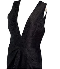 Zimmermann Sz 1 Black V Neck Midi Dress Euc