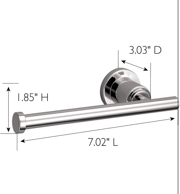 Soporte de papel higiénico Design House 560375 Geneva de un solo poste - Cromo Foto 2 de 4