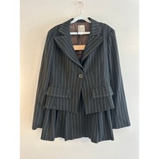 Vintage Y2K Nanette Lepore Brown Pinstripe Da...