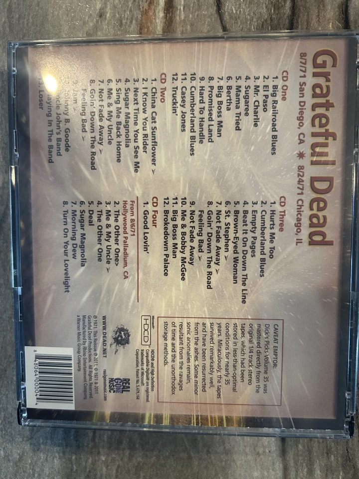 Grateful Dead Dick's Picks 35 1971 San Diego 8/7/71 Chicago 8/24/71 CA 8/6 4 CD Foto 2 de 4