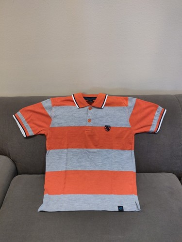 STREET RULES Boys' Striped Polyester Short Sleeve Polo Shirt, size 7