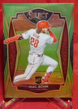 2021 Panini Select Alec Bohm RC #103 Premier Level Neon Green Prizm 28/99