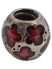 Pandora Charm Donna Argento Fiori Rossi 925