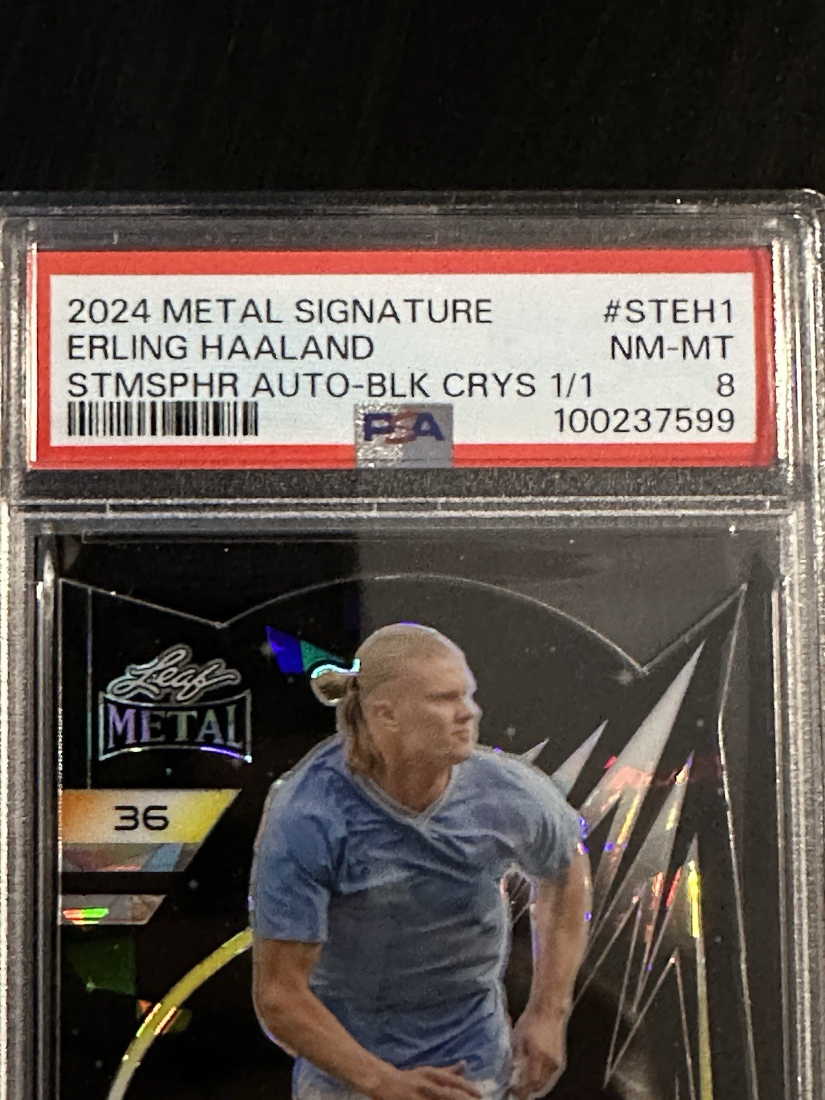 2024 Erling Haaland Statmosphere Black Crystal 1/1 Auto view 4
