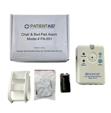 (2) Patient Aid Chair Bed Pad Alarm Model PA-551 Monitor w/9V Battery Nurse Call