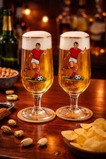 PAIR Vintage GERMAN Bundesliga Soccer Football Glasses Year 1963 1964