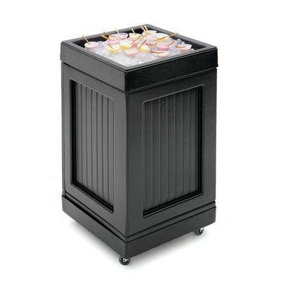 HUBERT Mobile Display Fixture for Cold Foods and Drinks Black Plastic - 20''L x