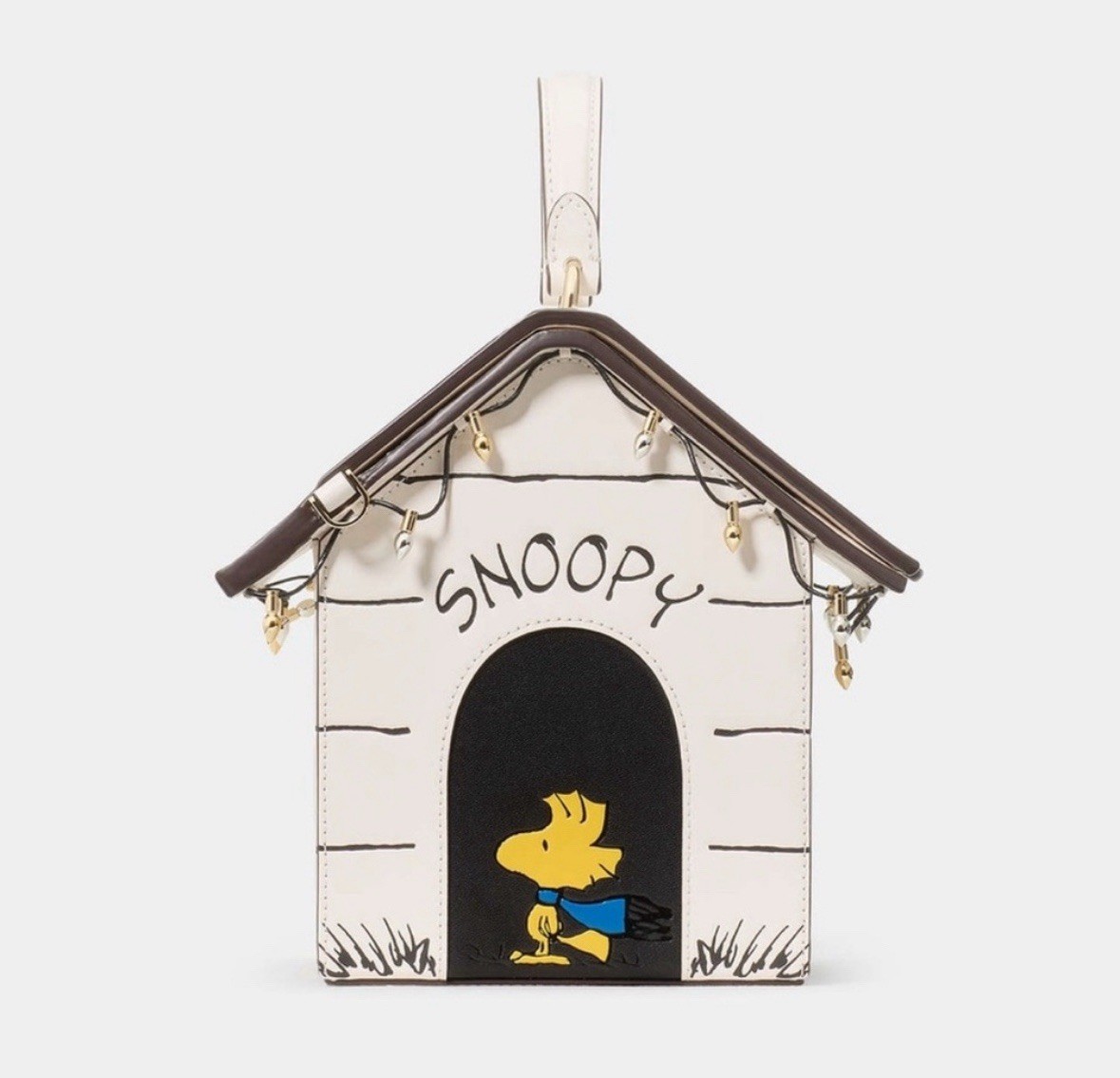 Kate Spade Peanuts Snoopy 3D Dog House Crossbody in Cream Multi