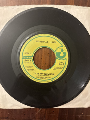 Marshall Hain: Dancing In The City / Take My Number / 45 Rpm 1978 Vinyl