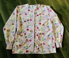 Disney  s Woman  s Small Pink Tinker Bell Scrub 100 Cotton Shirt Long Sleeve