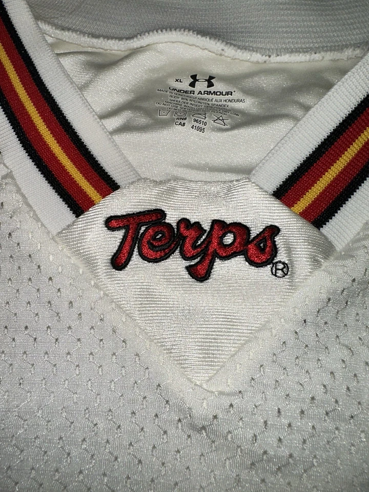 Camiseta de fútbol Maryland Terrapins #34 Under Armour blanca para hombre talla XL Terps Foto 2 de 4