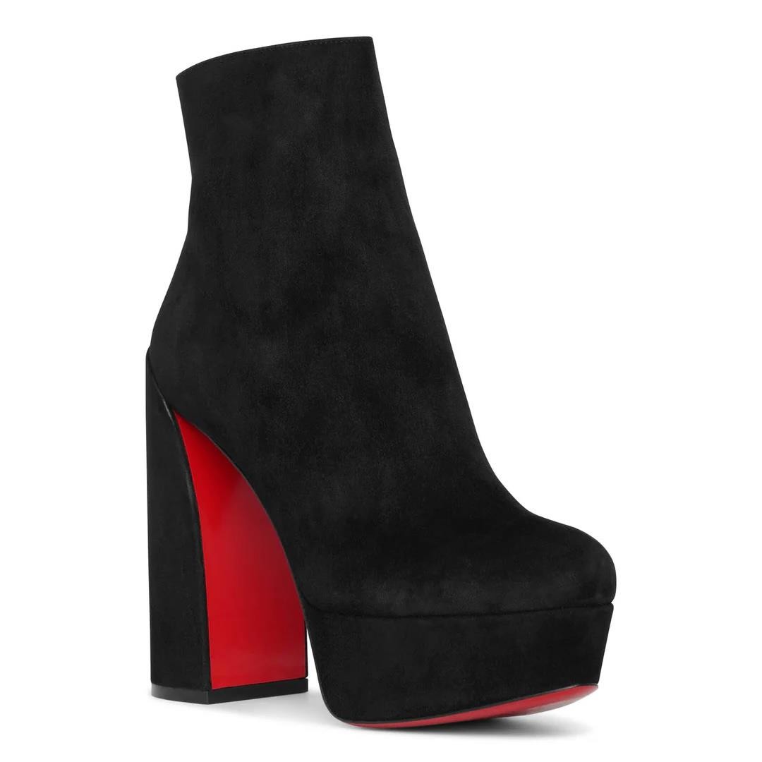 Christian Louboutin MOVIDA BOOTY 130 Suede Platform Ankle Boots Heels $1395 image 4