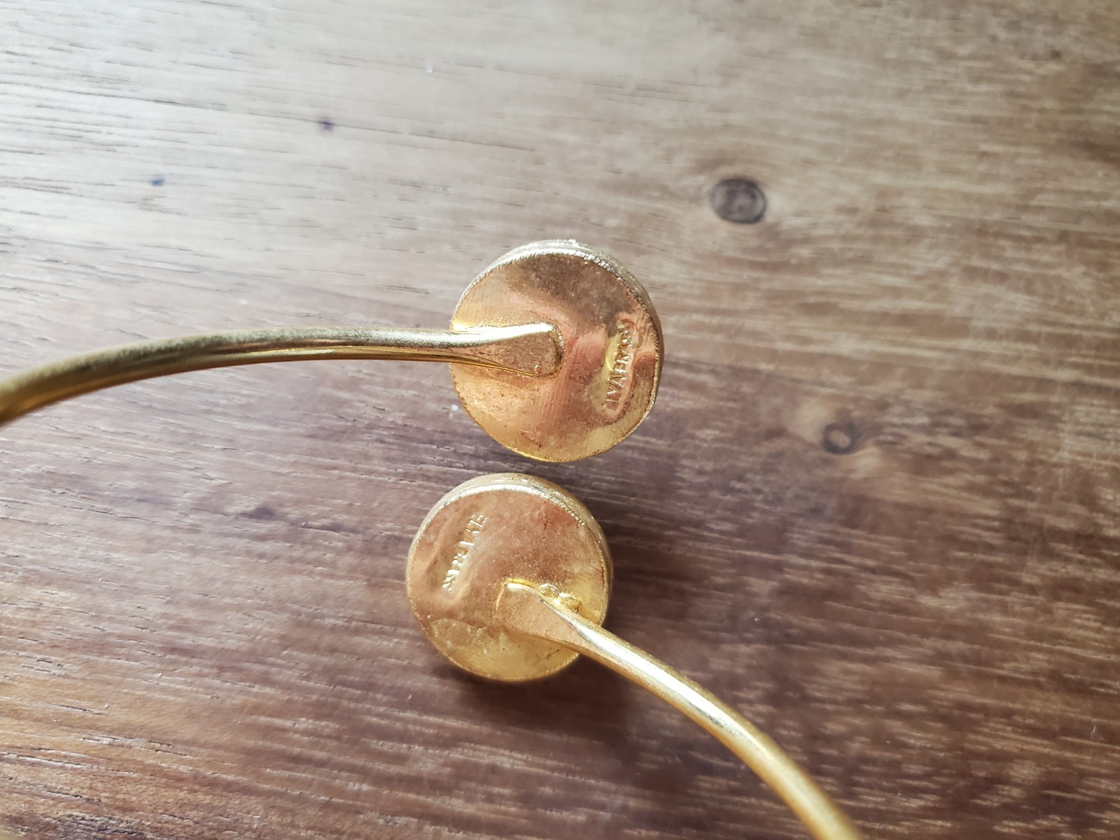 Elya Brass Signed Statement Cuff Bracelet – Blue … - image 5