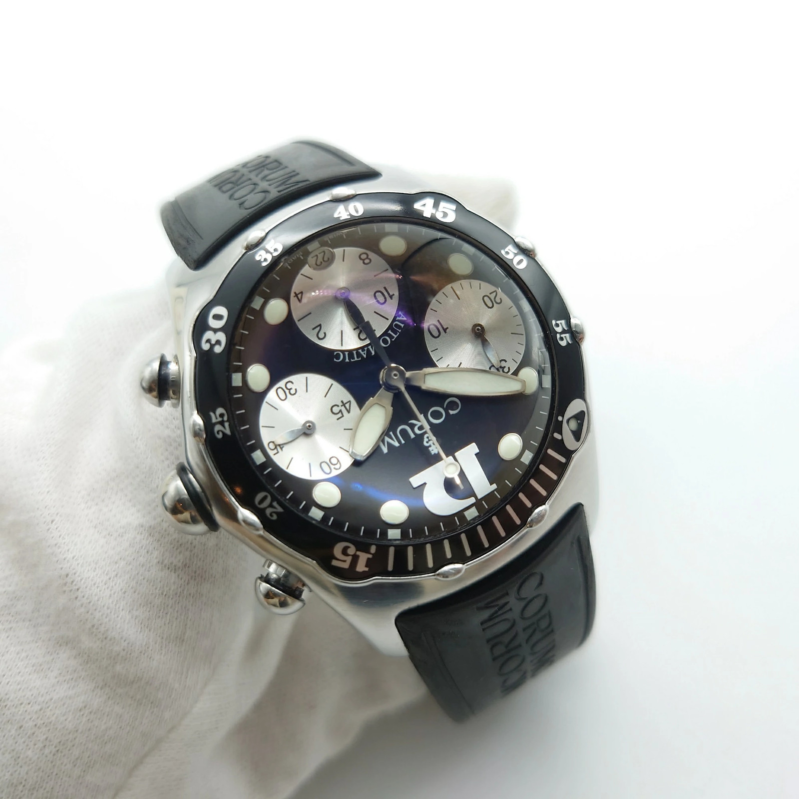 CORUM Bubble Chronograph Watch Automatic Black Si… - image 17