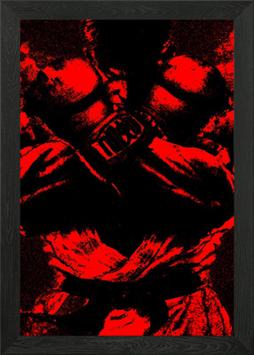 Roter Kämpfer gerahmtes Wandbild Poster Leinwanddruck Bild