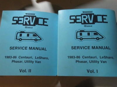 Winnebago Service Manuals Vol. I & Vol. II 1983-86 Centauri, Lesharo, Phasar