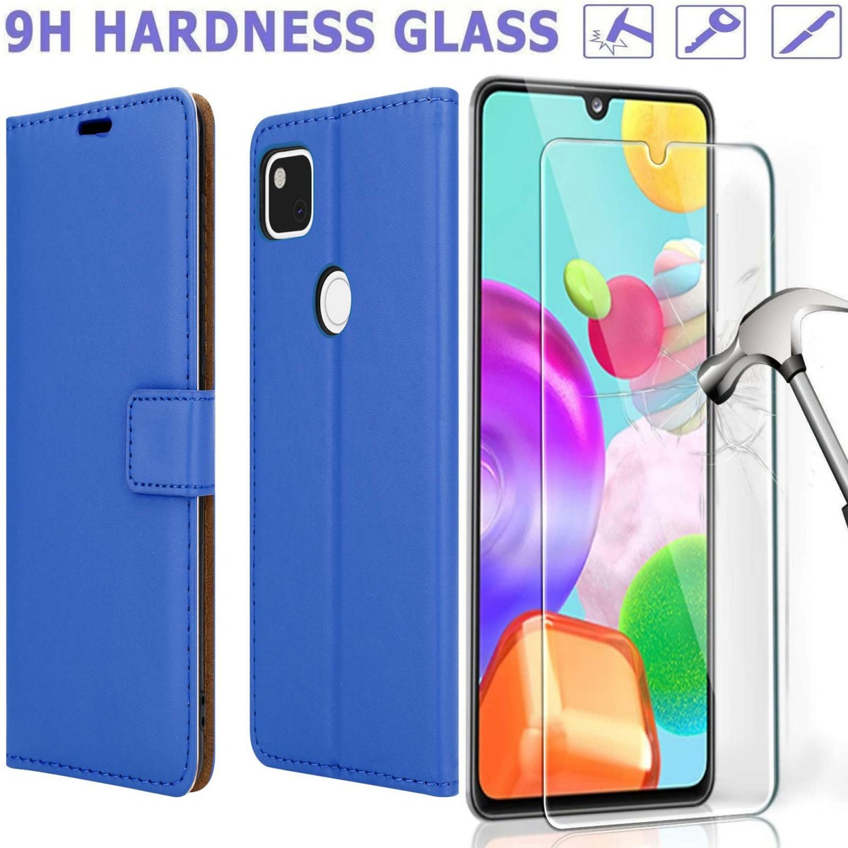 Per Google Pixel 5 Custodia Portafoglio Flip Similpelle Stand Slot Scheda Cover - Foto 3