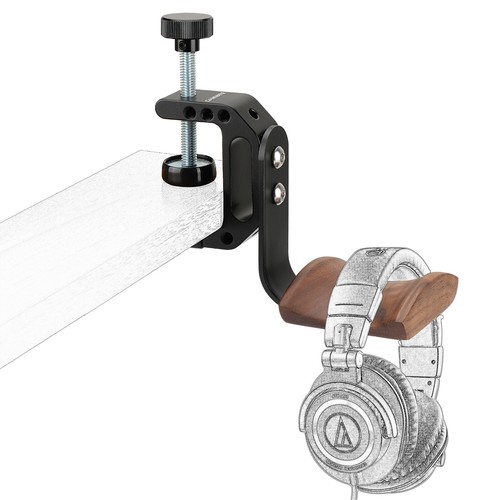 CAMVATE Universal Wooden Headphone Headset Stand Hanger &Heavy-duty C Clamp Grip - Picture 2 of 7