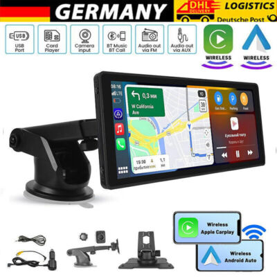 10.26'' 4K Touch ScreenCar Wireless Apple CarPlay Android Auto Bluetooth FM GPS