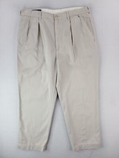 VTG Polo Ralph Lauren Pant Mens 36x29 Khaki Andrew Relaxed Tapered Pleated Chino