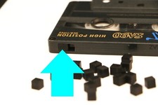 20 copy-plugs schwarz gg. Kopierschutz MC Musikkassetten Löschlasche, Notchplugs