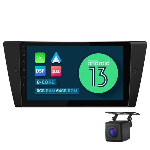 For BMW 3 Series E90 E91 E92 E93 9" Android 13 6+64 GPS Car Stereo Radio CarPlay - Picture 25 of 35