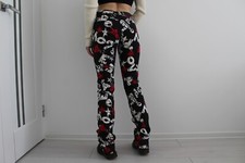 Rare Moschino Flared Allover Print Denim Jeans