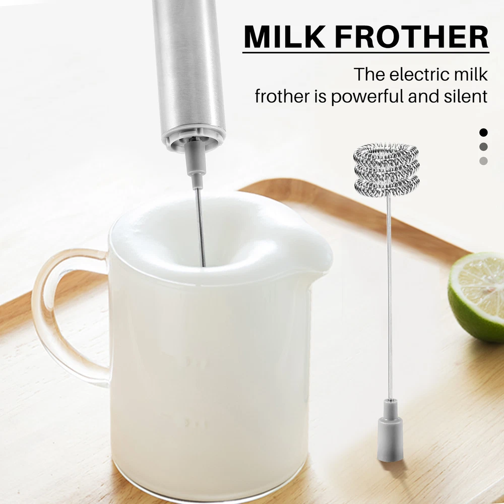 Milk Frother Handheld Three-Layer of Whisk- Battery Operated Electric Foam5632