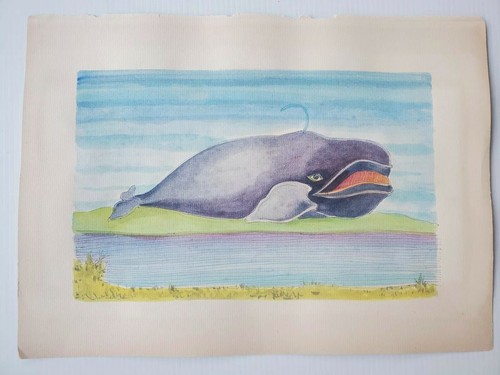 Folio Of 5 Vintage Whaling Watercolor Paintings - Picture 10 of 11