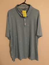 Puma MATTR Foliage Polo Light Blue Athletic Golf Shirt Floral - Men's 2XL - New 