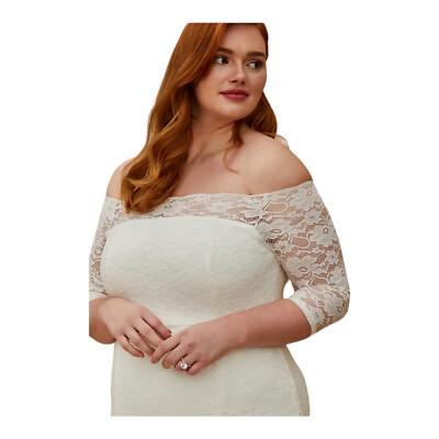 Torrid Ivory Lace Wedding Dress Size 24
