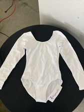 Tanzmuster Girls Ballet Dance Bodysuit Skating Leotards Sz 12-13 NWT White