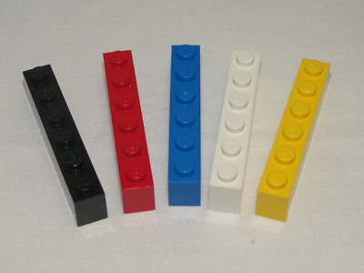 Lego 25 x Stein 1x6 Basic 1 x 6 Rot Schwarz Weiss Grün Gelb Blau Auswahl