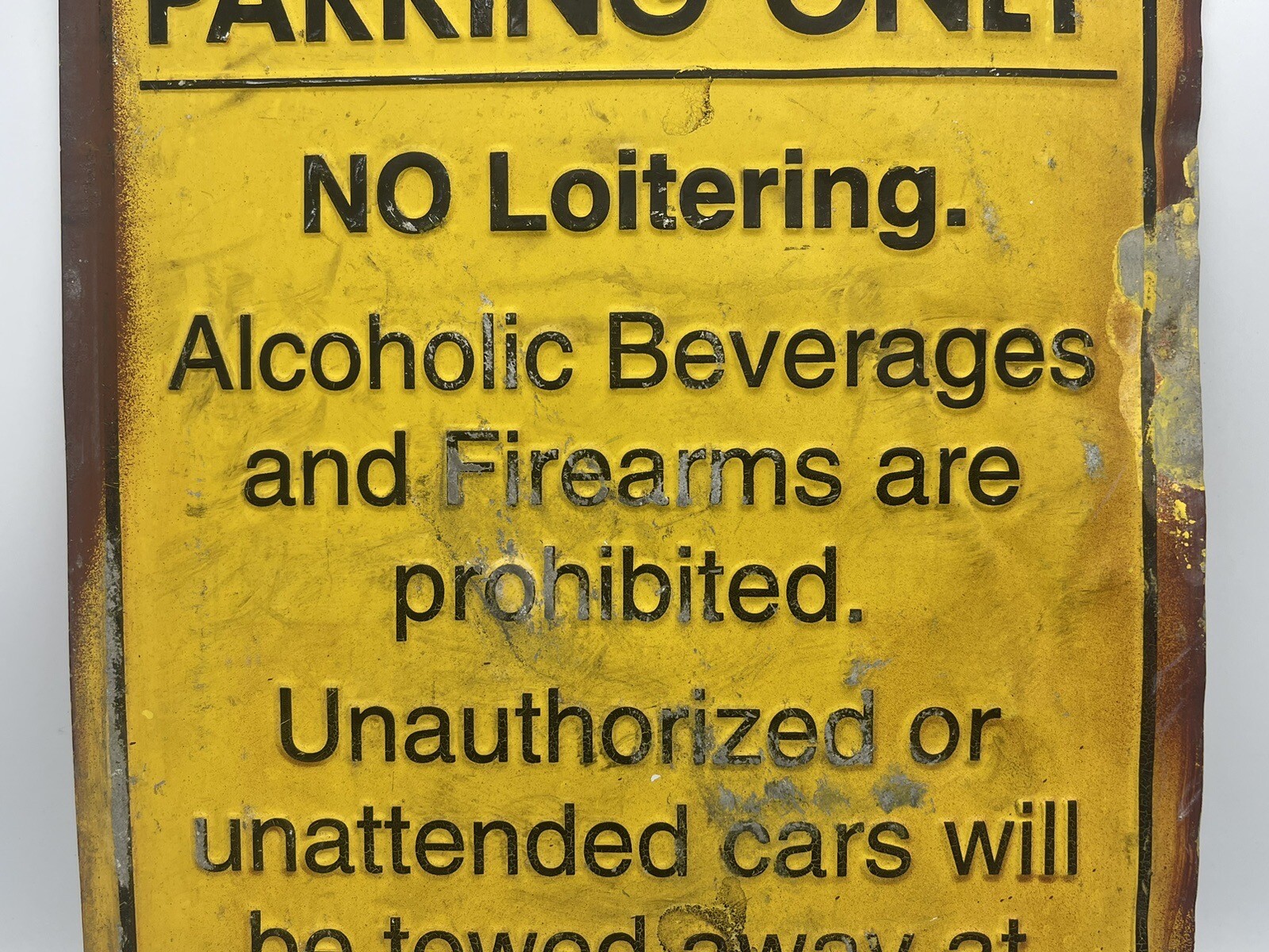 ORIGINAL VINTAGE WAFFLE HOUSE CUSTOMER PARKING ONLY SIGN EMBOSSED 18x12 eBay