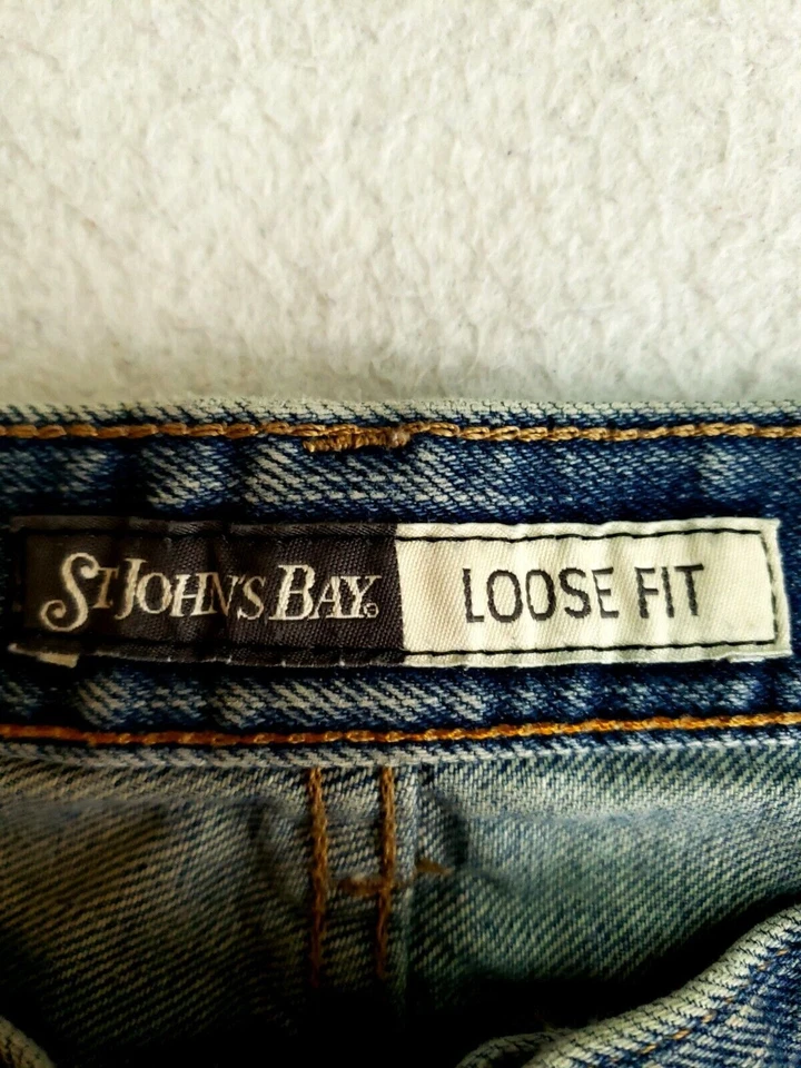 Jeans Vintage St. John's Bay 36x31 Calce Suelto Azul Clásico Denim Pesado Trabajo Foto 4 de 4