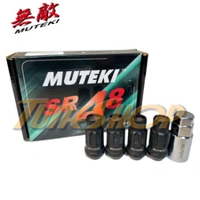 MUTEKI SR48 4 WHEELS LOCK LUG NUTS SET 12X1.5 1.5 ACORN RIMS OPEN END BLACK H