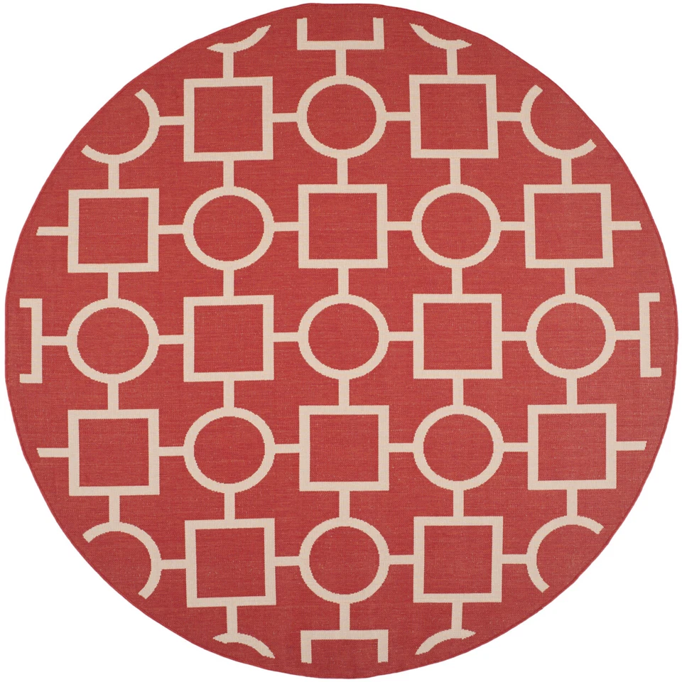 SAFAVIEH Outdoor CY6925-248 Courtyard Collection Red / Bone Rug - Image 4 of 4