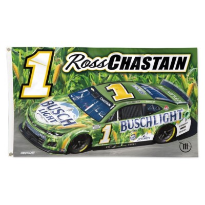 Ross Chastain #1 Buschligt Green Car Nascar Double-Sided 3x5 Flag Free shipping