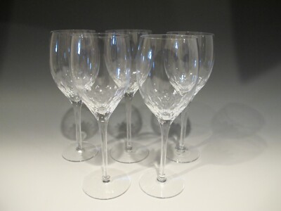 (5) Orrefors Crystal Prelude Clear Claret Wine Glasses 7 3/8''