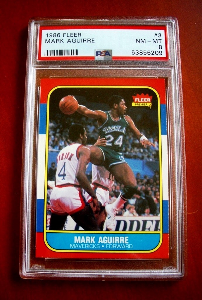 1986-87 Fleer #3 Mark Aguirre DALLAS MAVERICKS ~ PSA 8